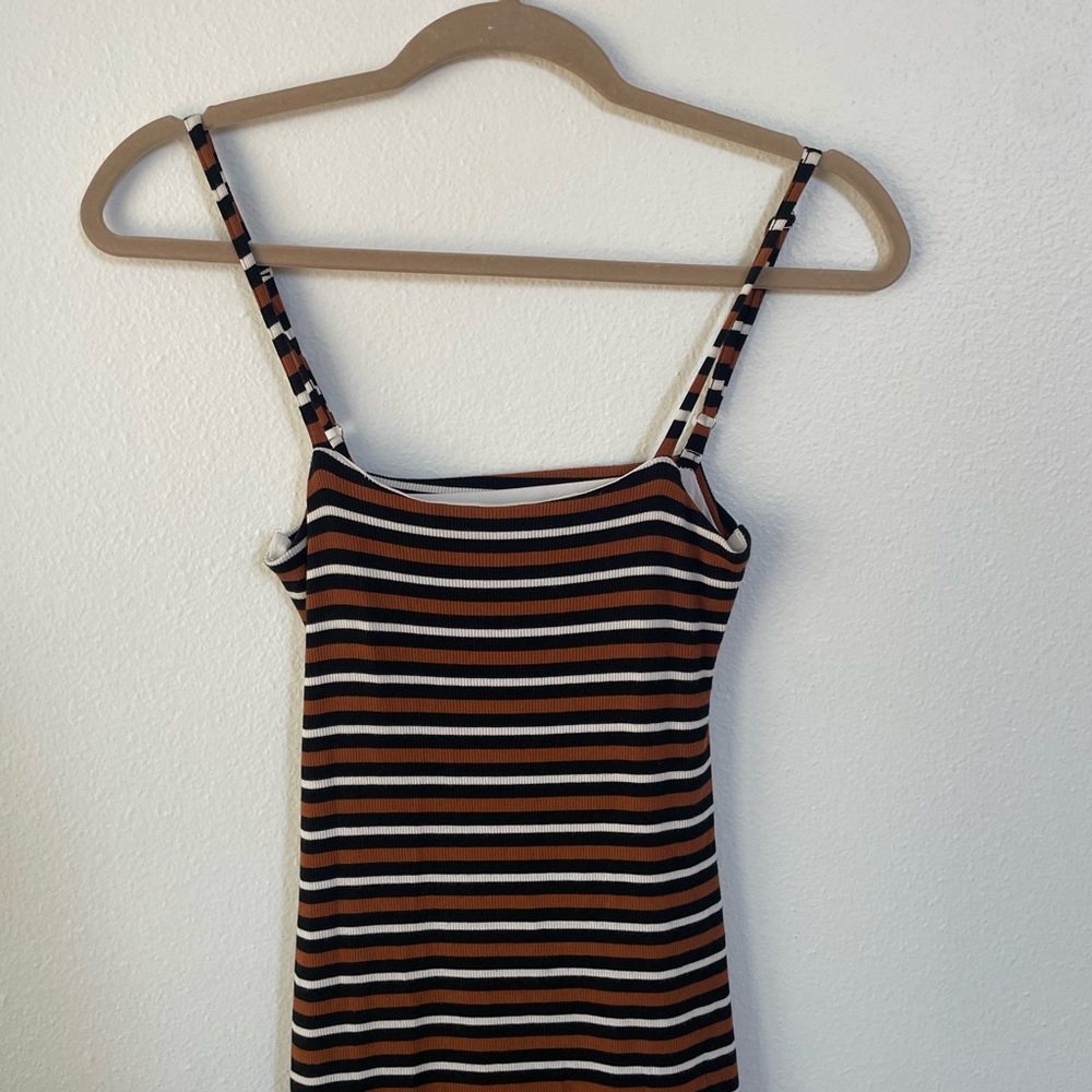 Striped Ribbed Bodycon Dress - Picture 2 of 4